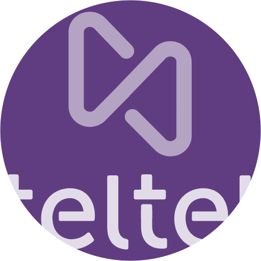 TelTel Calls and SMS text messaging logo
